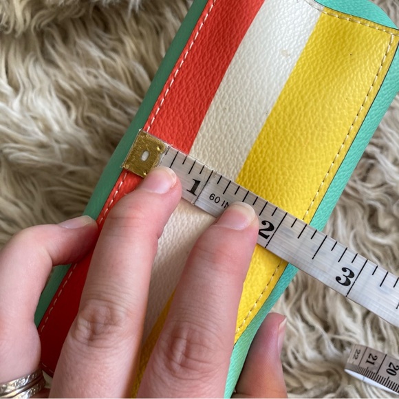 Kate Spade colorful pastel stripe small makeup travel bag - Picture 10 of 10